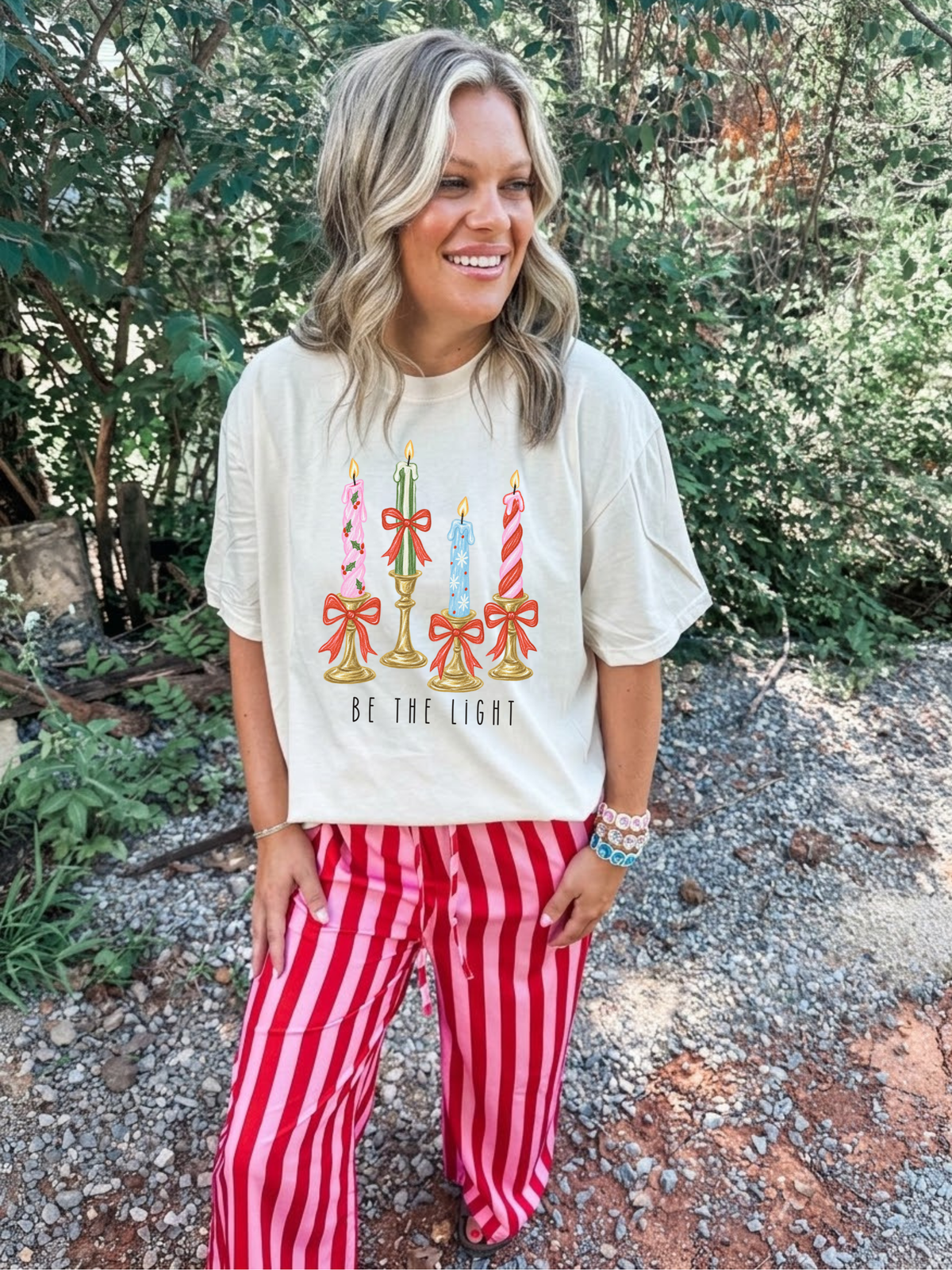 Be The Light Christmas- Ivory Tee