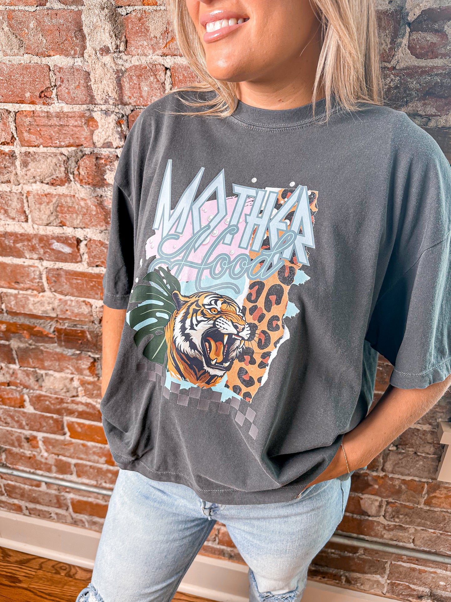 Motherhood Tiger Crop Tee