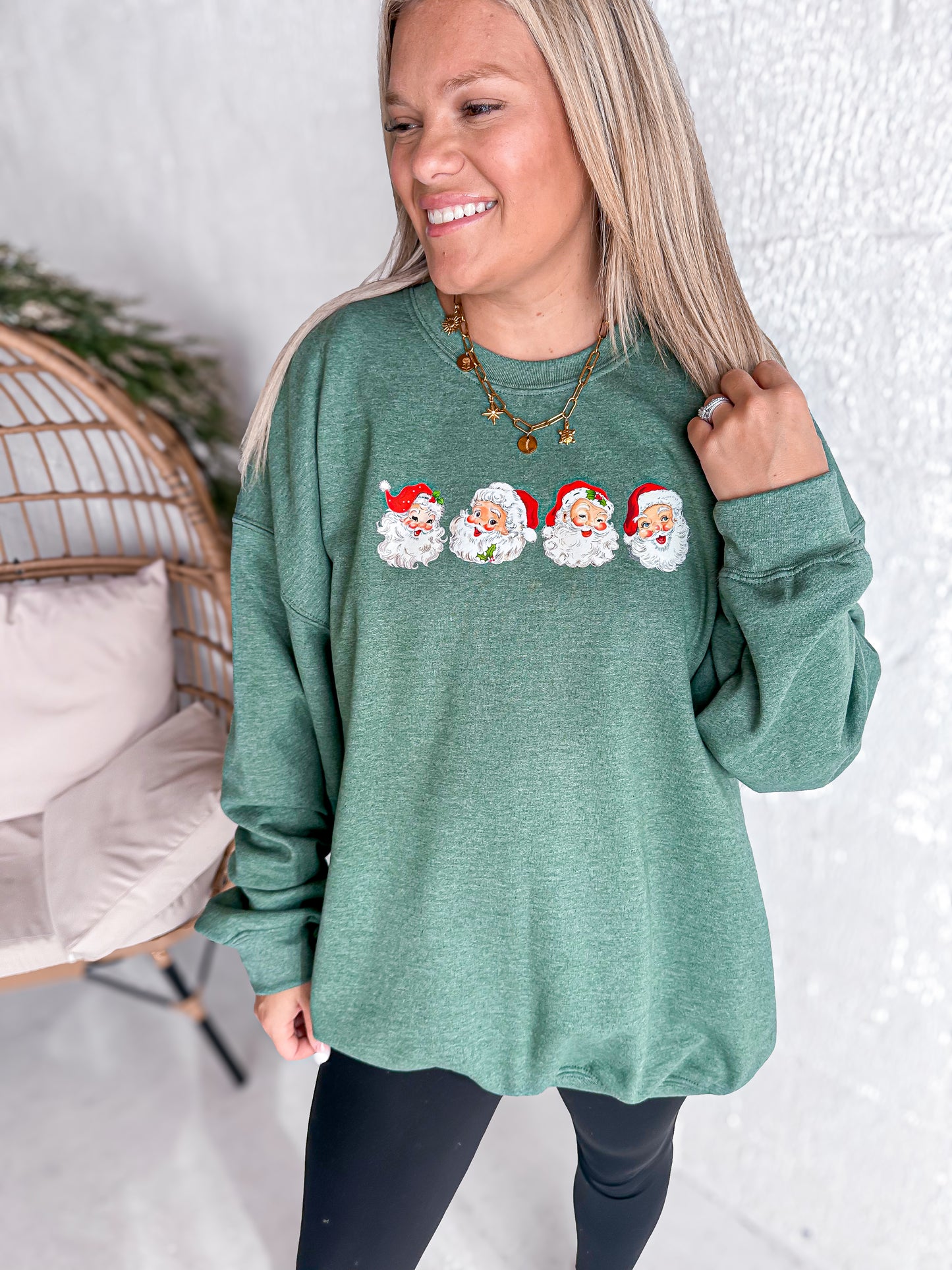 Vintage Santas Green Sweatshirt