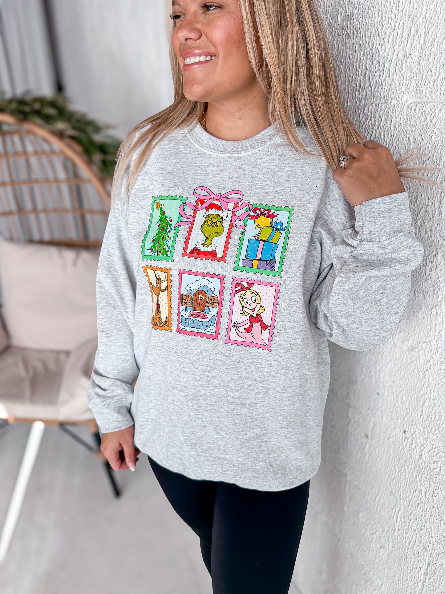 Green Man Christmas Stamp Sweatshirt