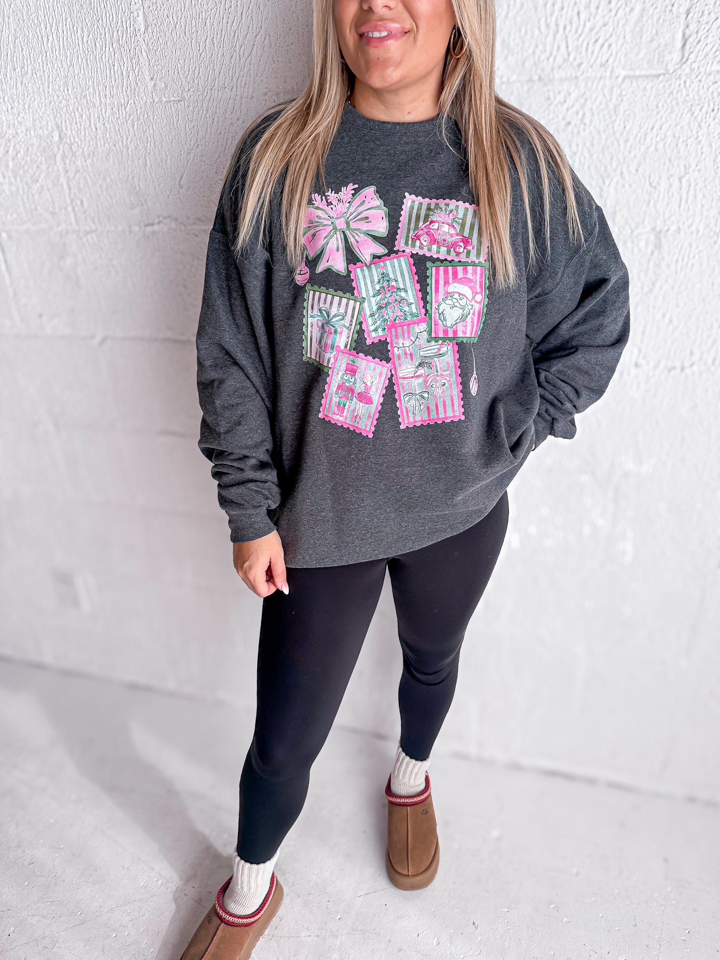 Preppy Pink Stamp Sweatshirt