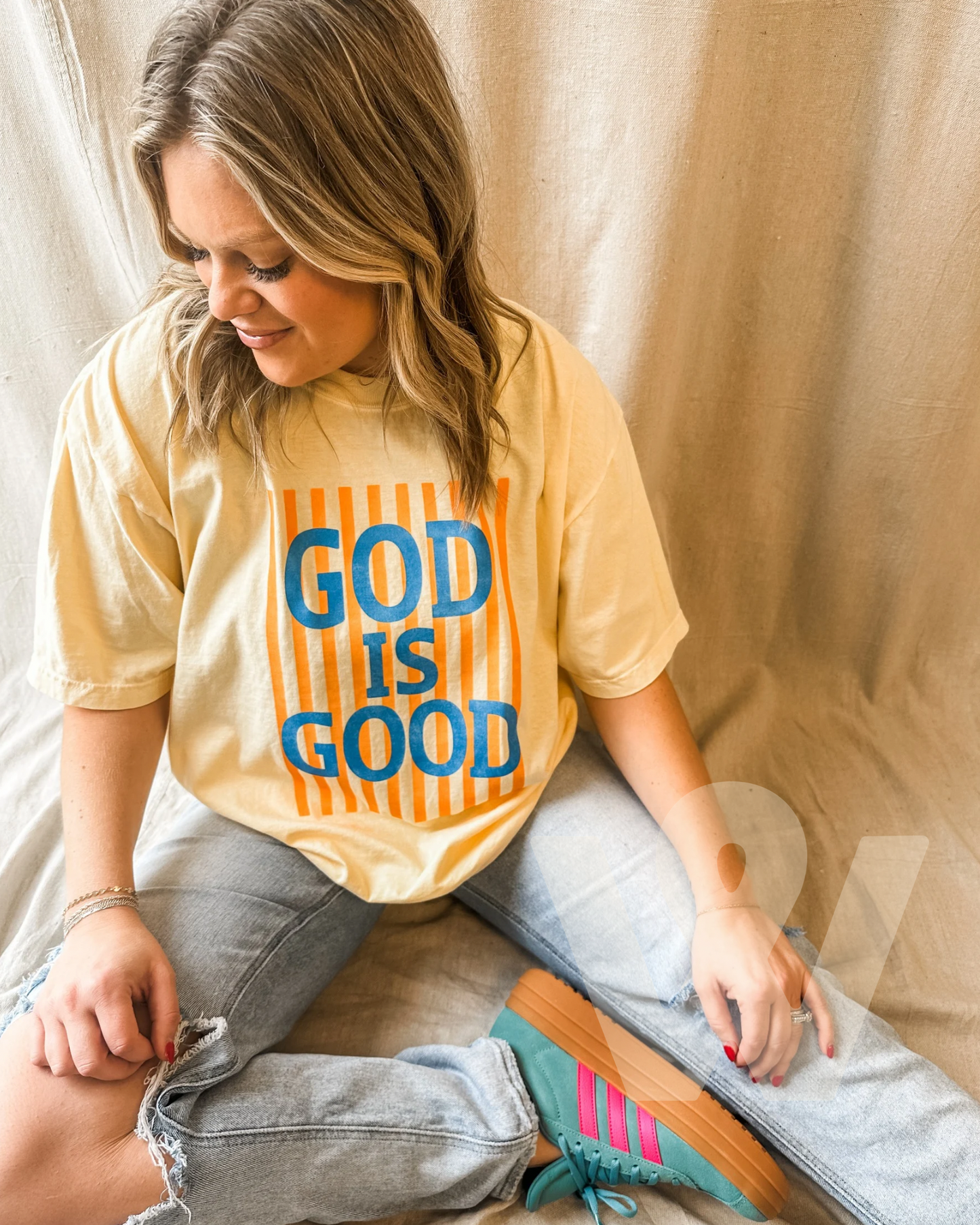God Is Good Stripe Tee