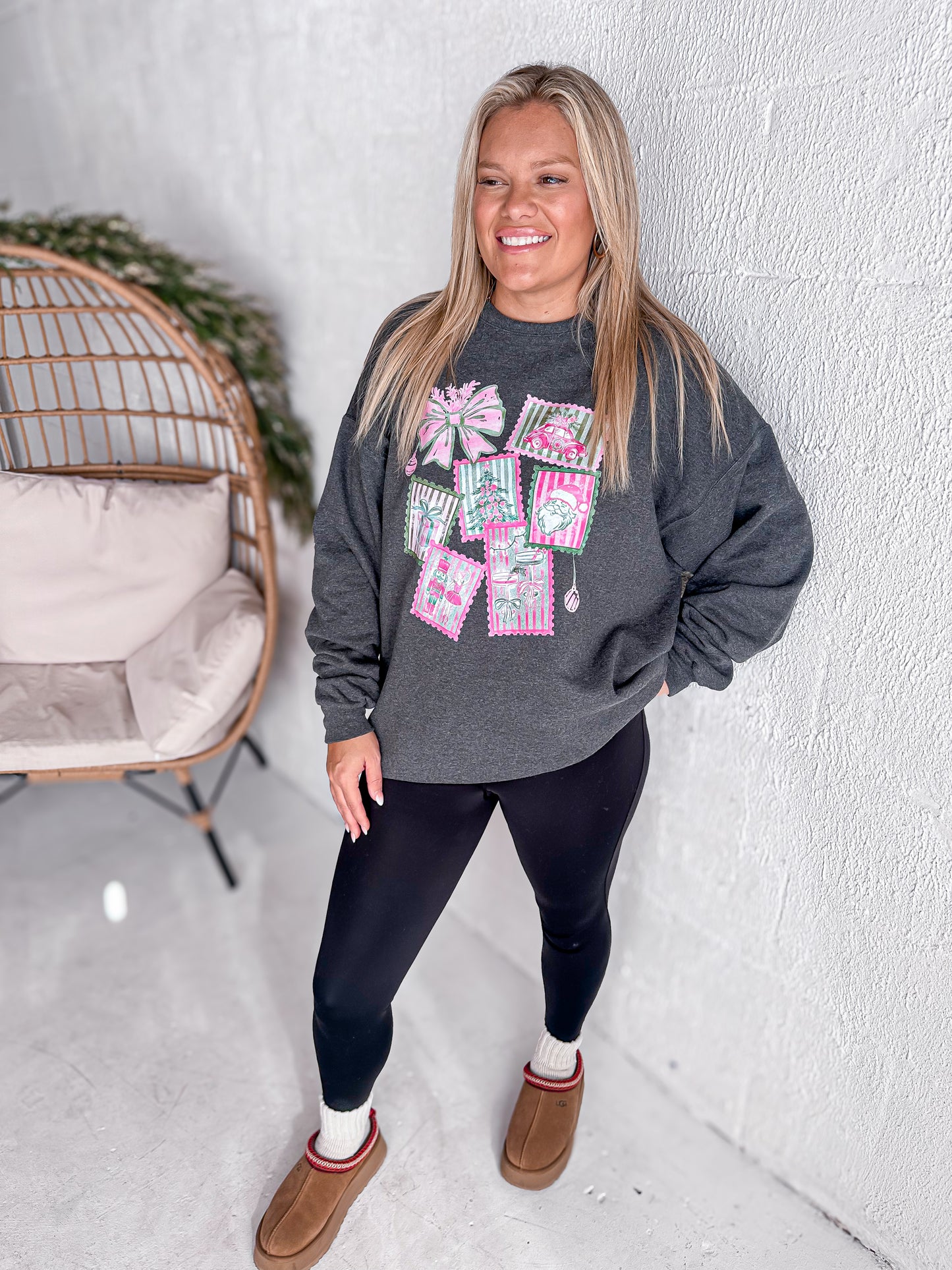 Preppy Pink Stamp Sweatshirt