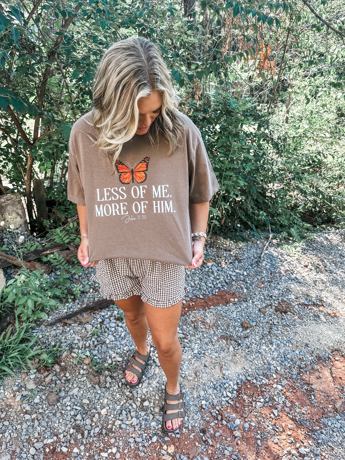Less of Me More of Him brown Tee
