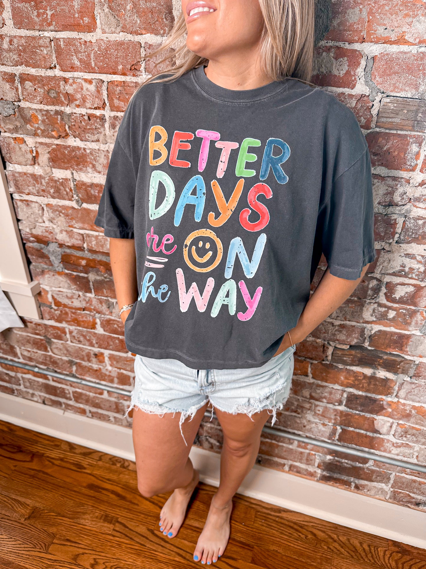 WHOLESALE Better Days Are On th Way Crop Tee