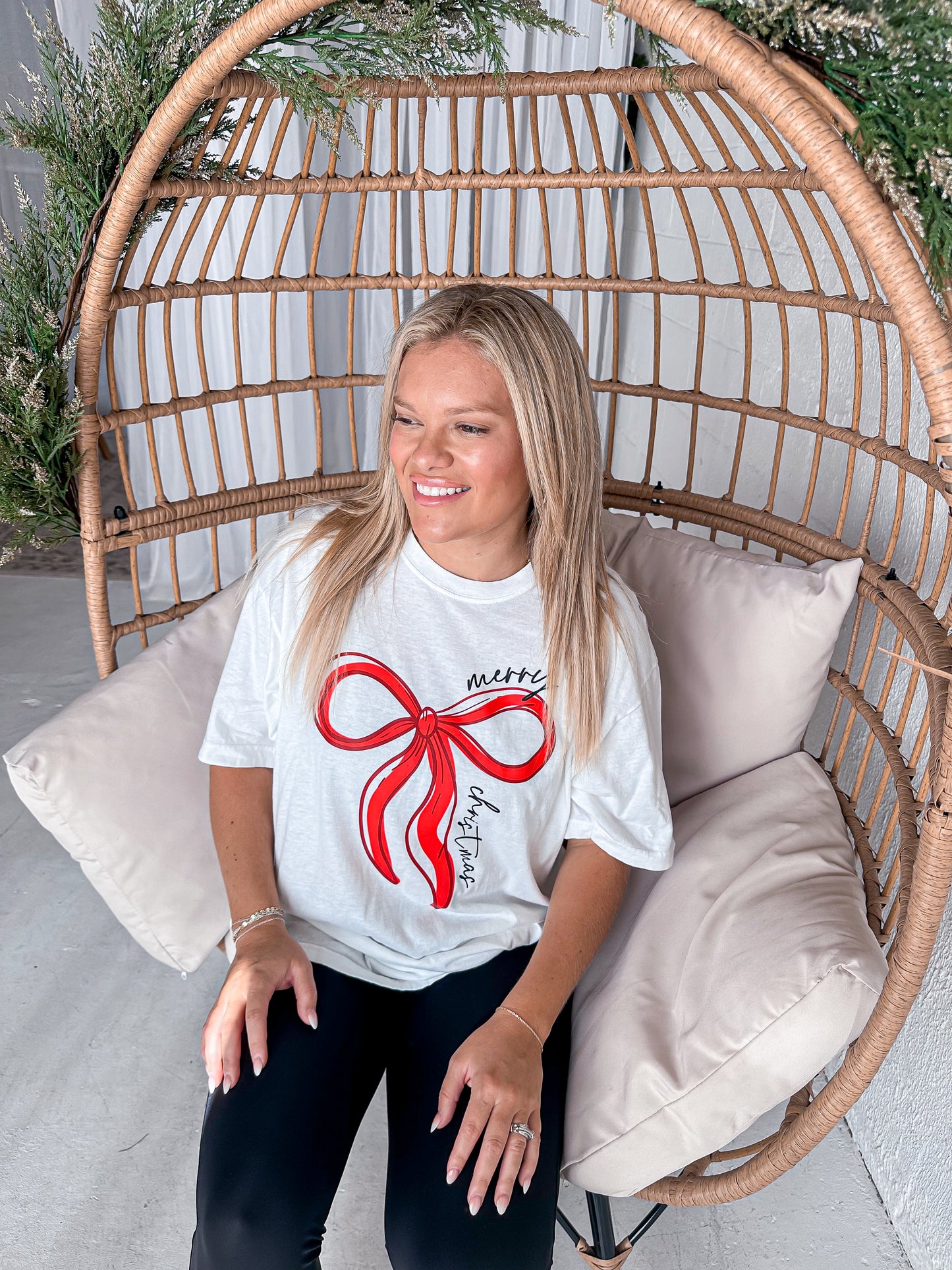 WHOLESALE Merry Christmas Bow Tee
