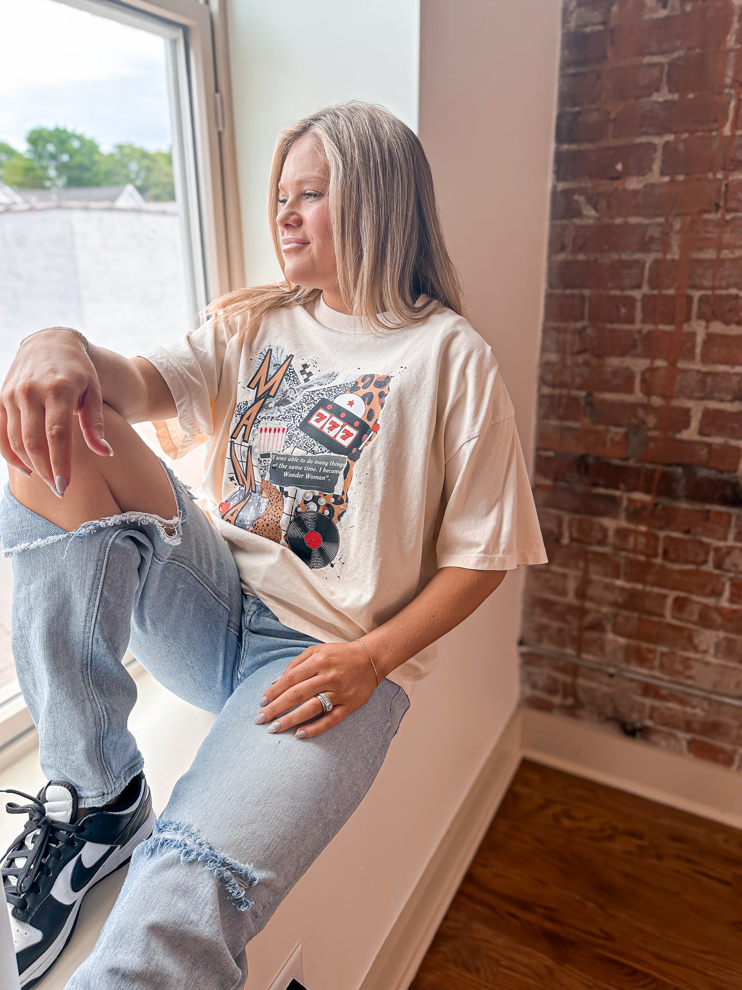 MAMA leopard Crop Tee