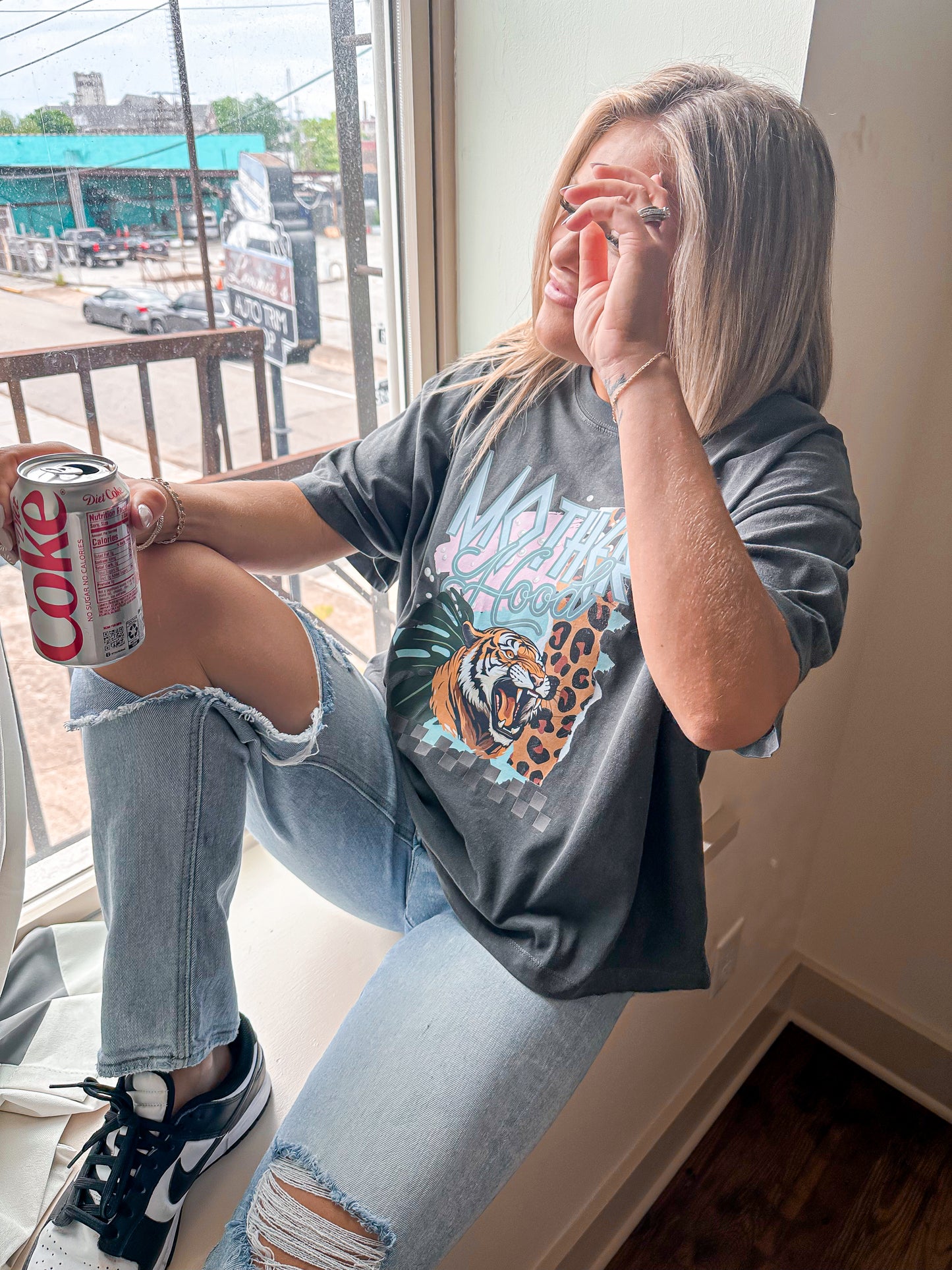 Motherhood Tiger Crop Tee