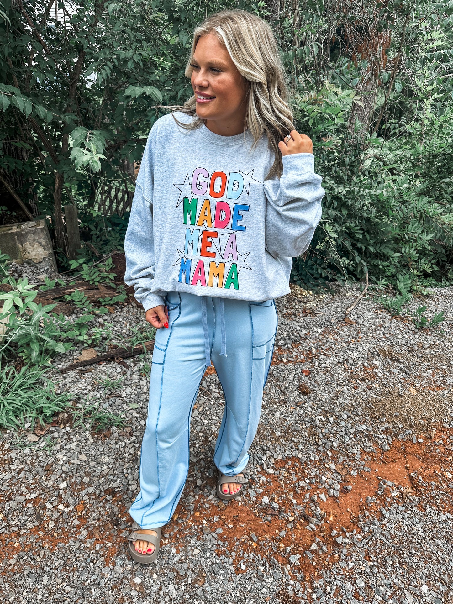 Relaxed Barrel Pants- Blue