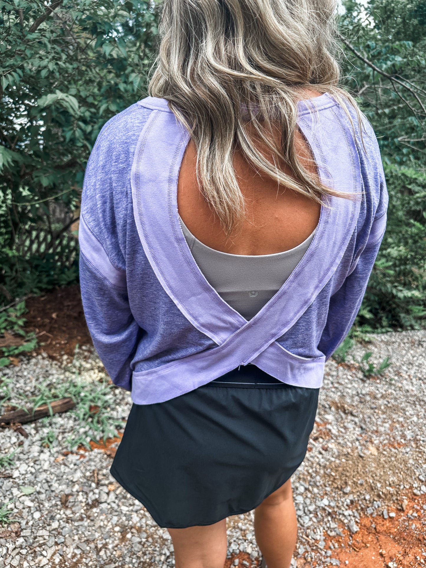 Open Back Active Pullover- PURPLE