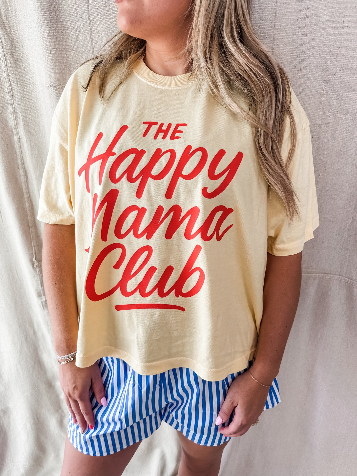 The Happy Mama Club Crop Tee – Butter Comfort Colors