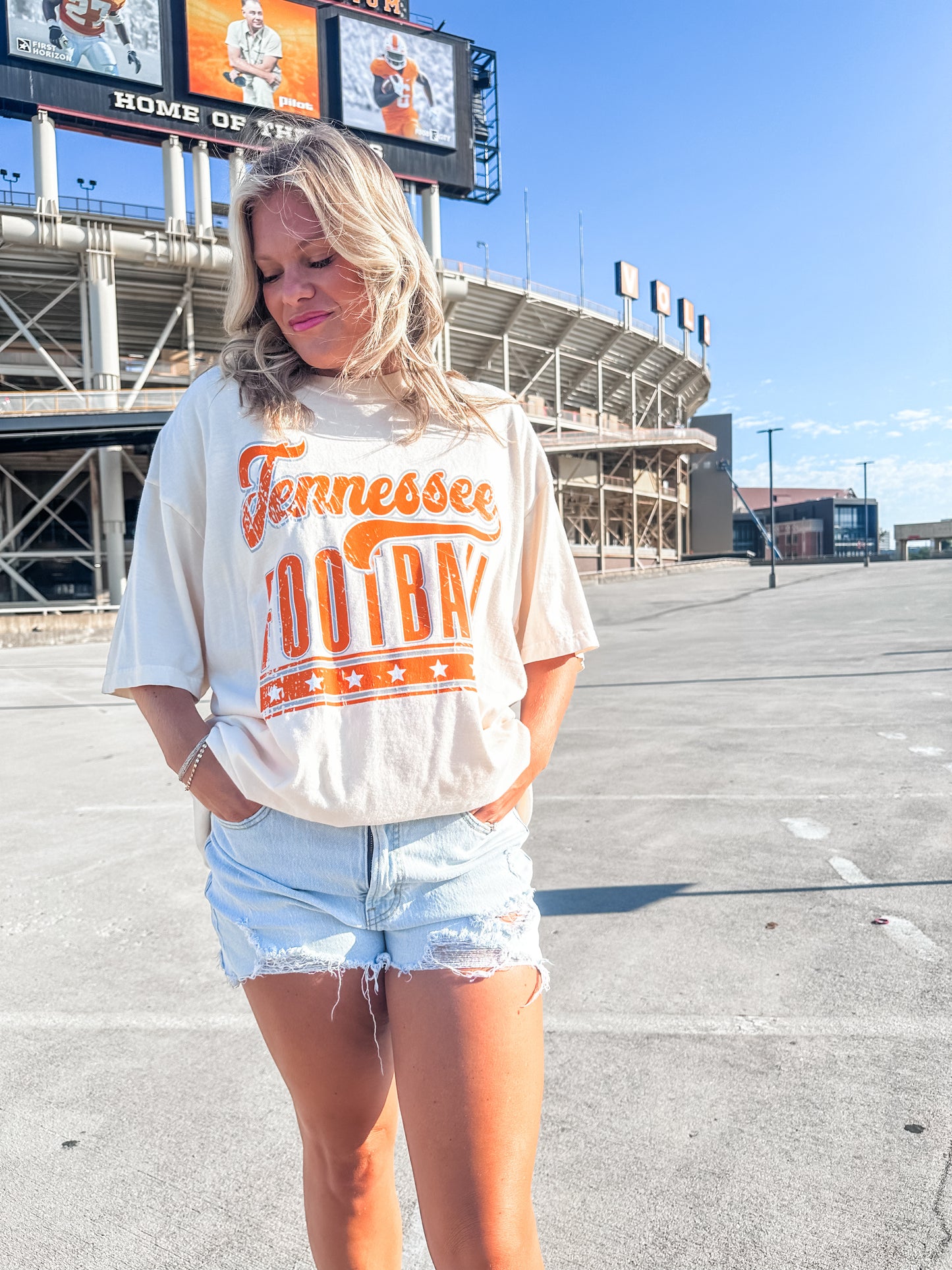 Tennessee Allstar Football Tee- Ivory