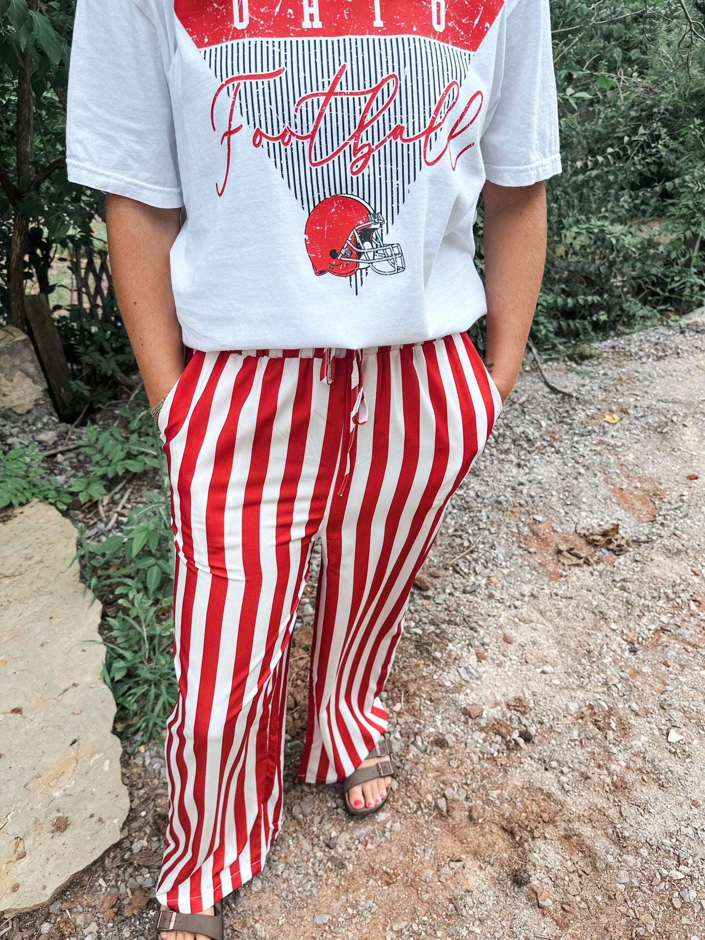 Red and White Striped Pants