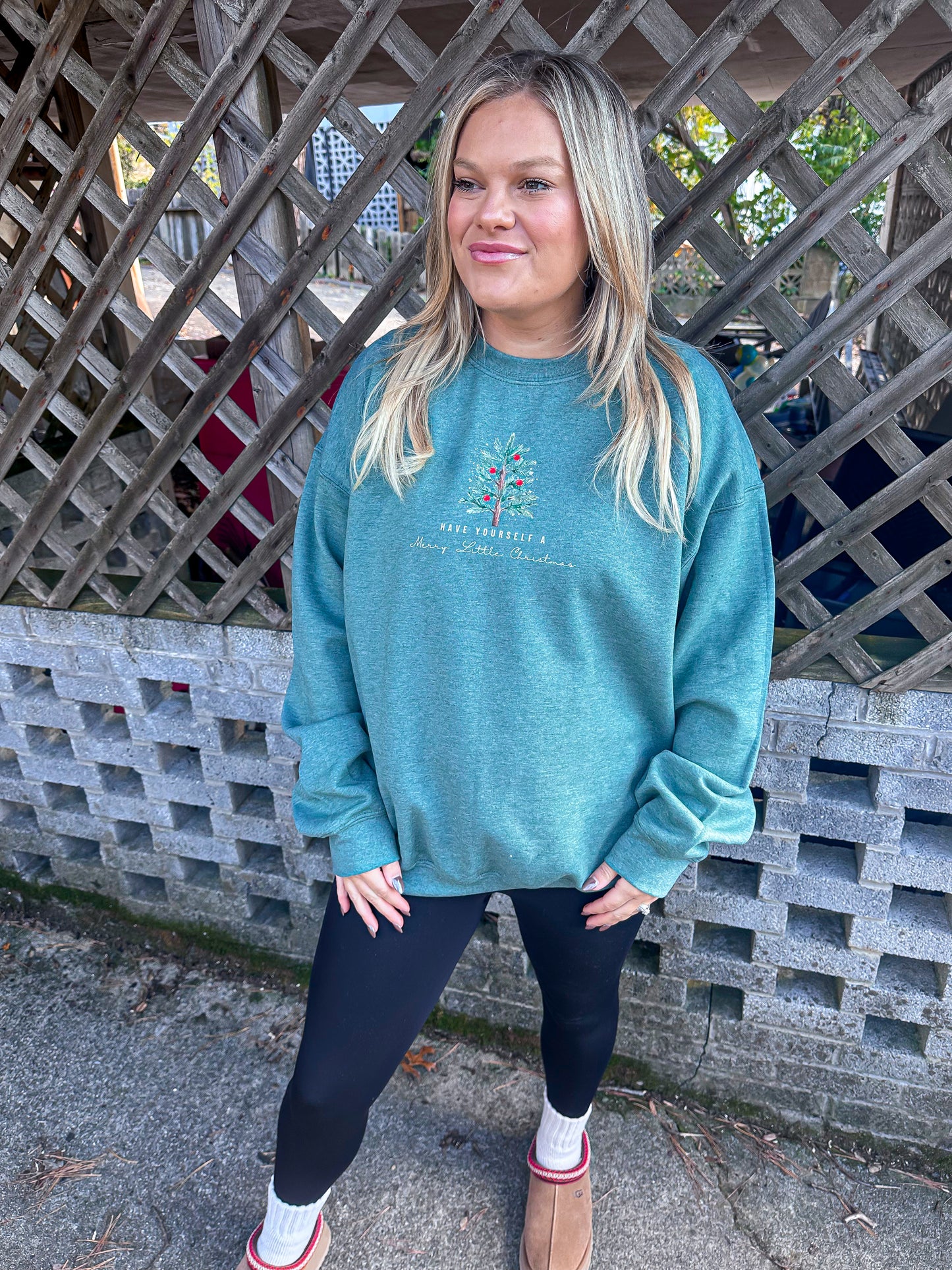 Merry Little Christmas Green Sweatshirt