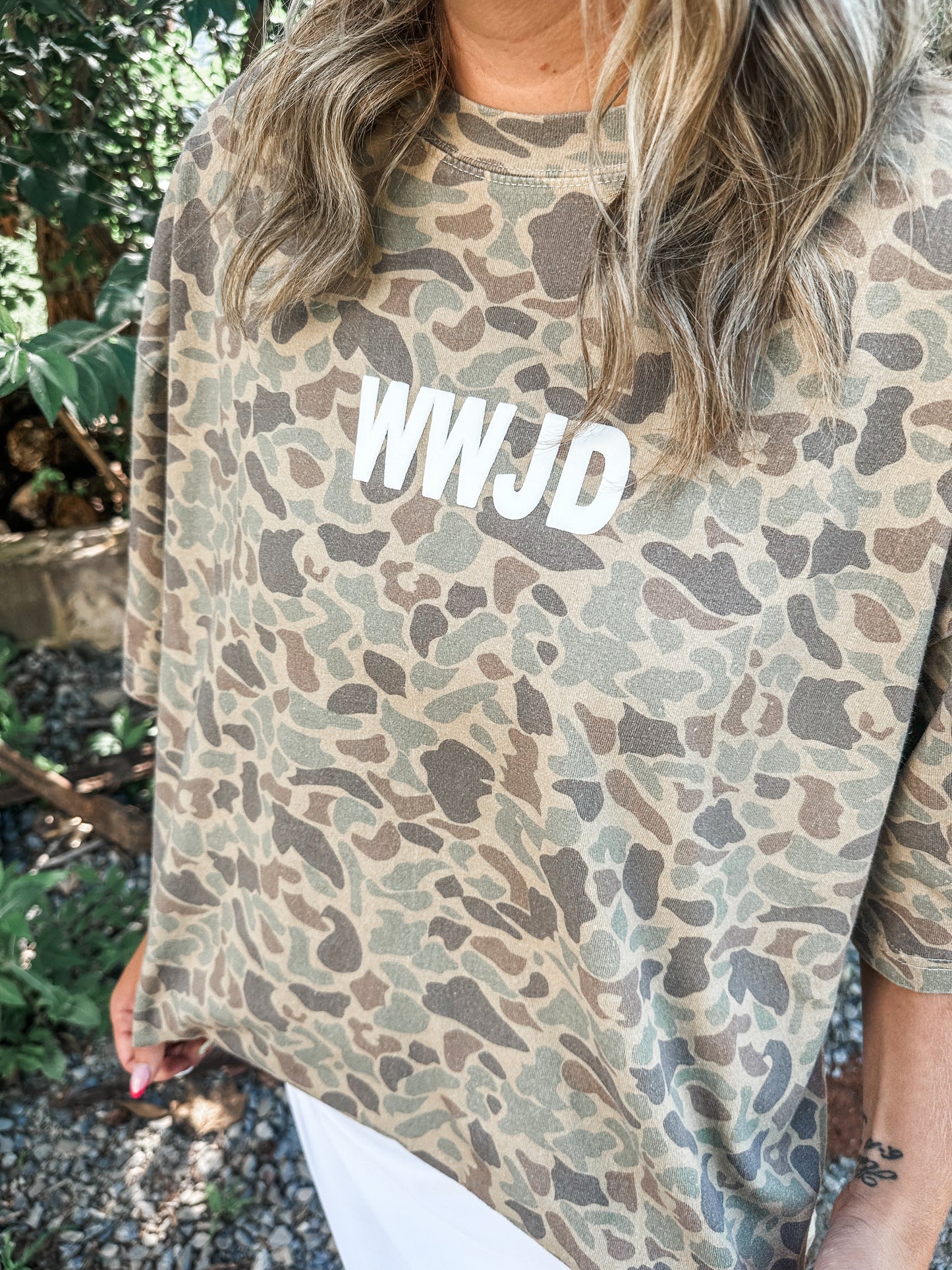 WWJD Duck Camo Graphic Tee