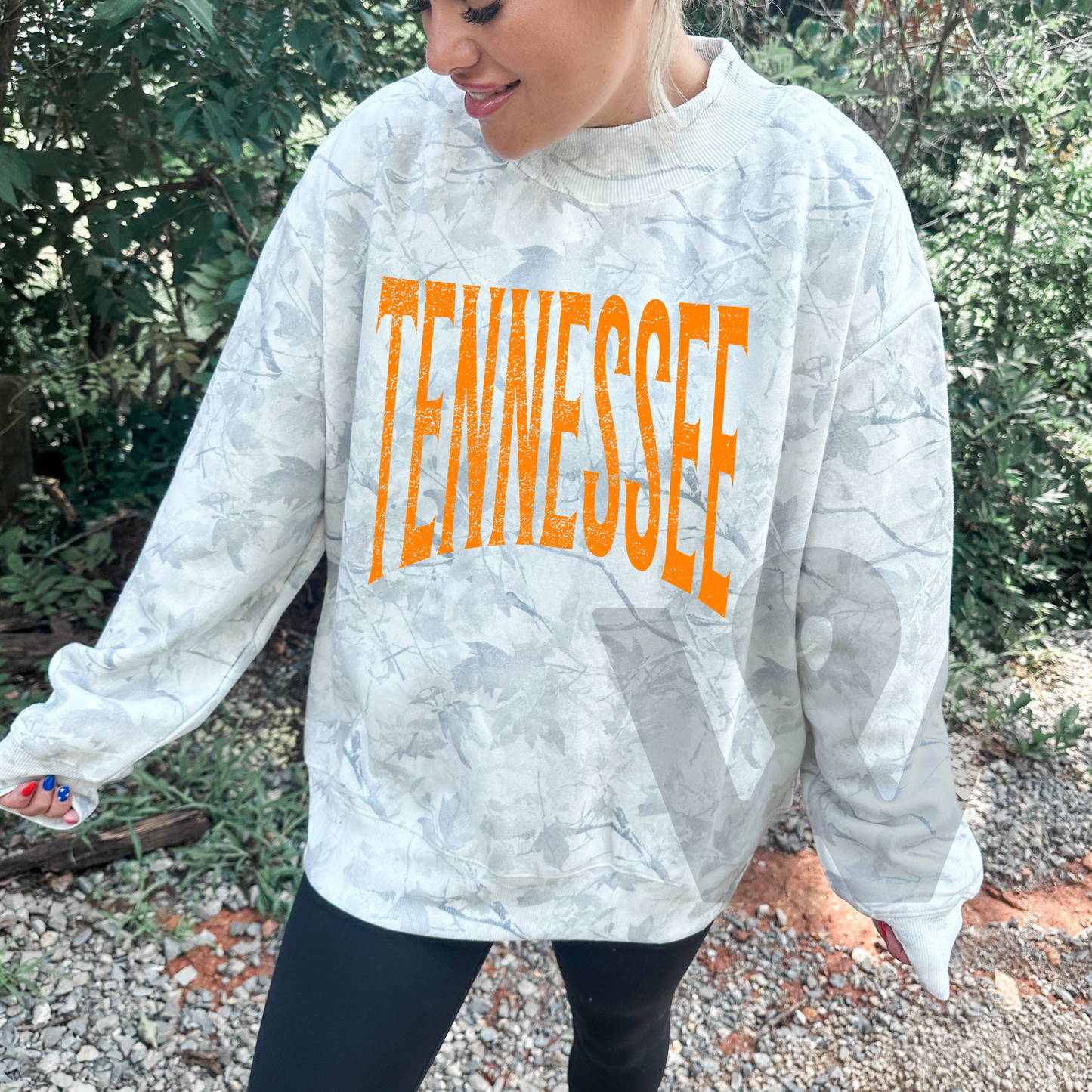 Gray Camo Mockneck- TENNESSEE