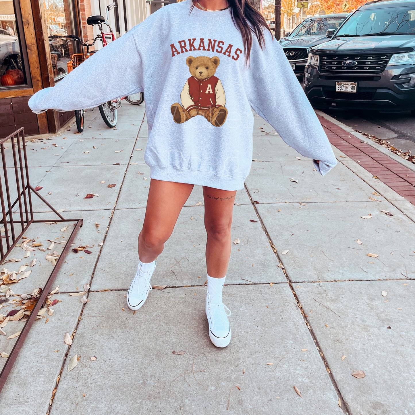 Vintage Arkansas Bear -Ash Sweatshirt