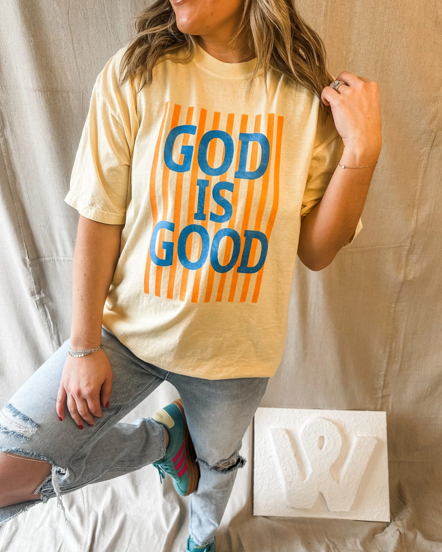 God Is Good Stripe Tee
