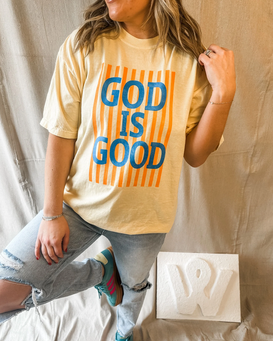 God Is Good Stripe Tee