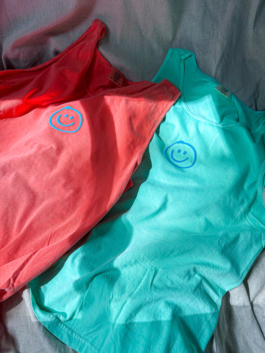 Smiley Face Puff Print Tank or Tee