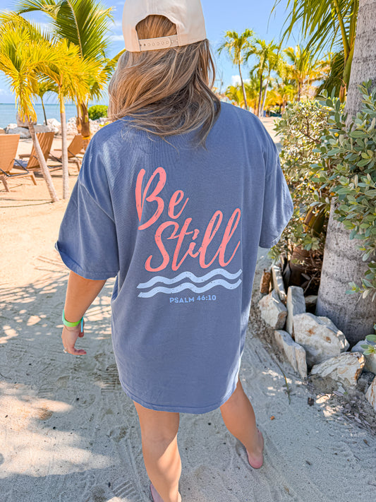 Be Still- Psalm 46:10 Blue tee