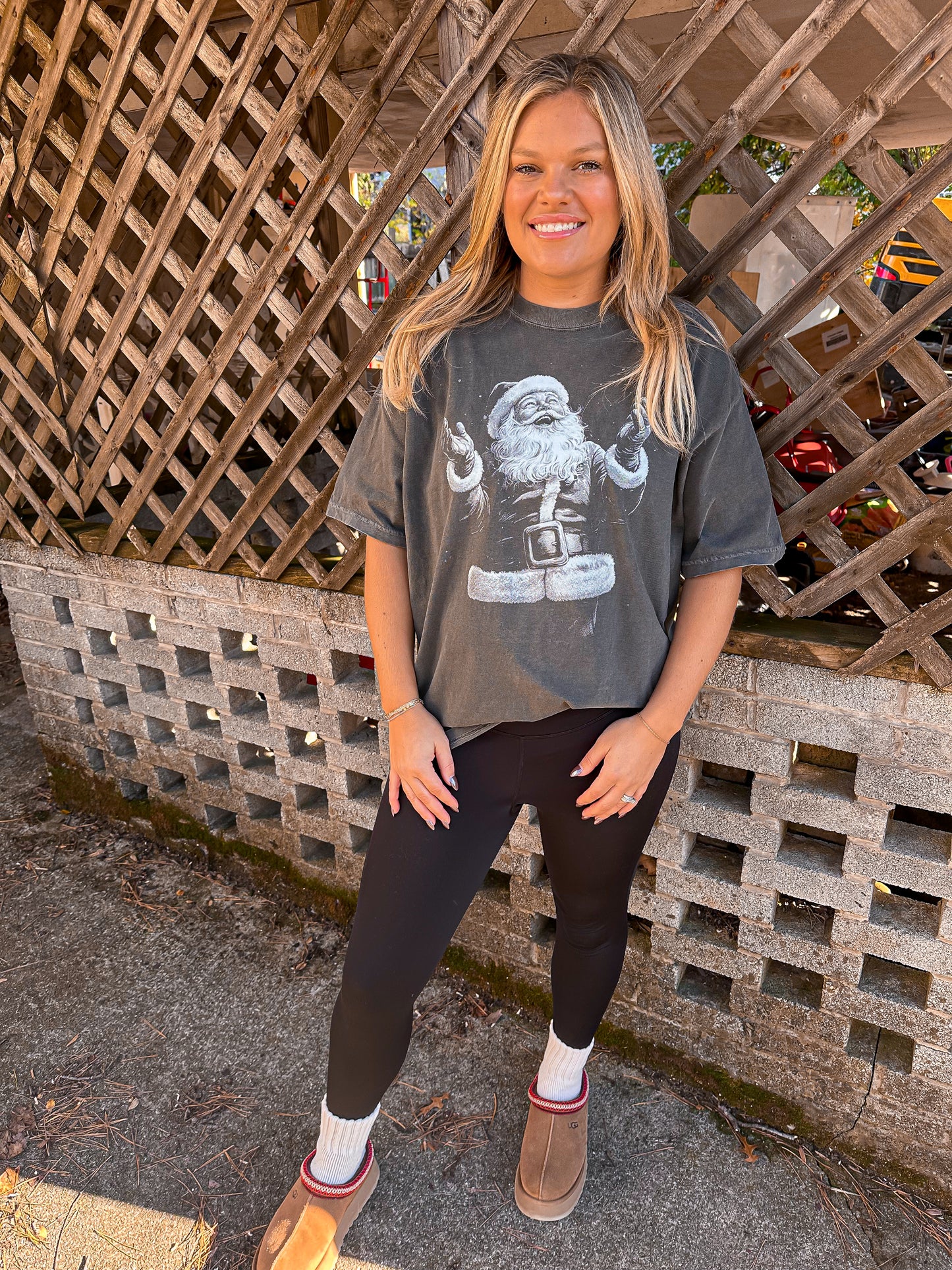 Black and White Santa Tee