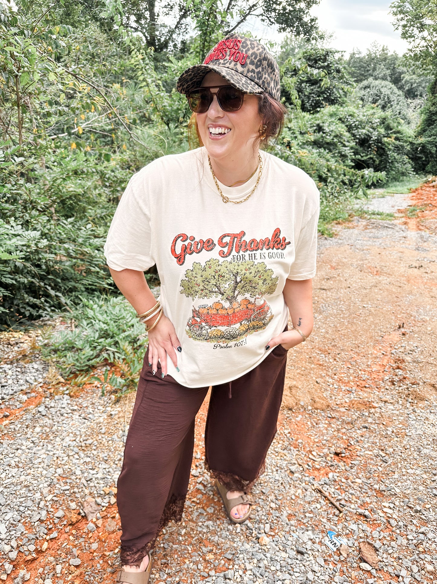 Give Thanks- Ivory Tee