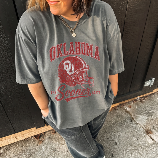 Vintage Oklahoma Sooner State- Pepper Tee