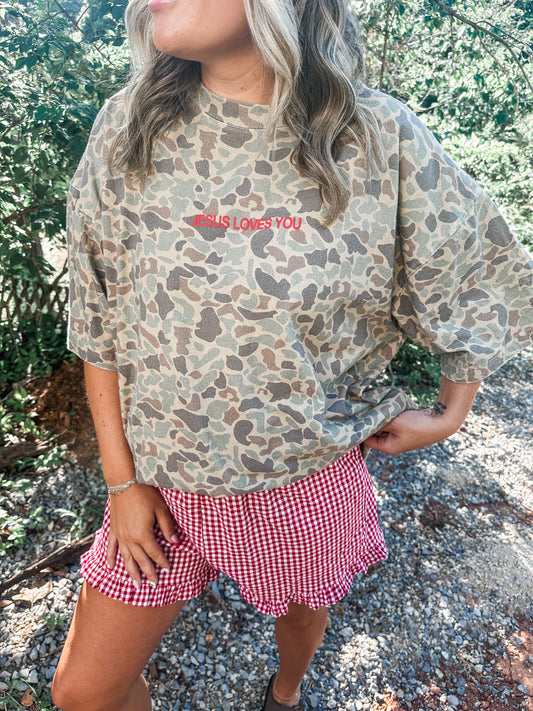 Jesus Loves You Duck Camo Graphic Tee