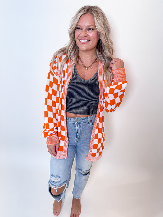 Checkered Cardigan