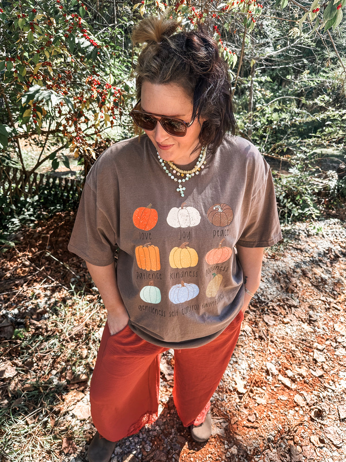 Fruit of the Spirit Pumpkin Tee- brown