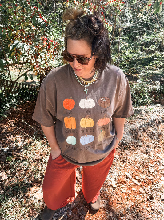 Fruit of the Spirit Pumpkin Tee- brown