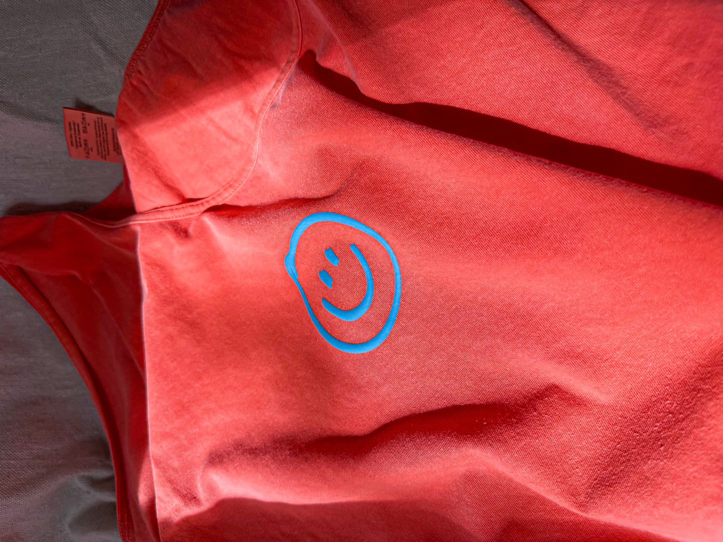 Smiley Face Puff Print Tank or Tee