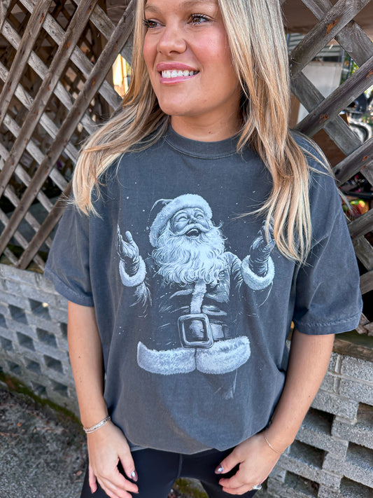 Black and White Santa Tee