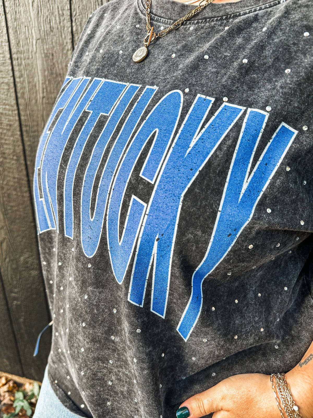 Kentucky Bling Acid Washed Tee