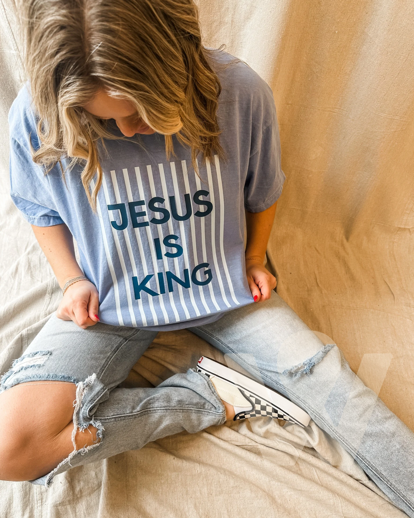 Jesus is King Stripe Tee