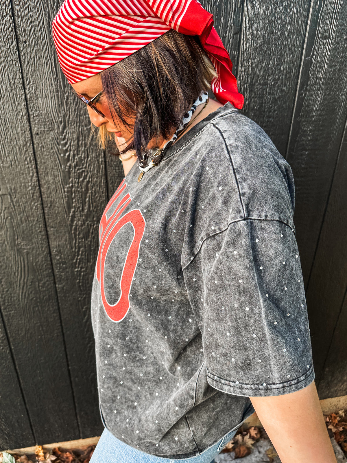 Ohio Bling Acid Washed Tee