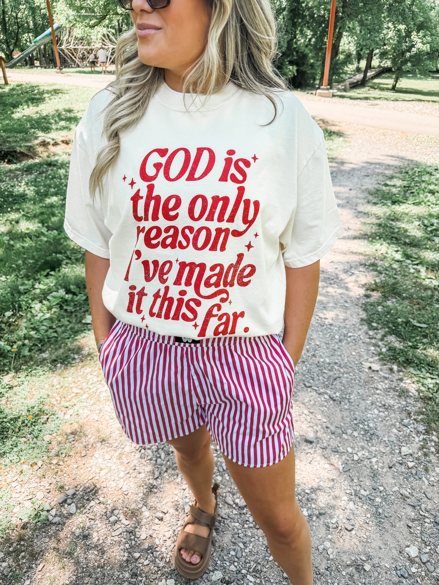 God Is The Only Reason I Made it This Far- ivory tee