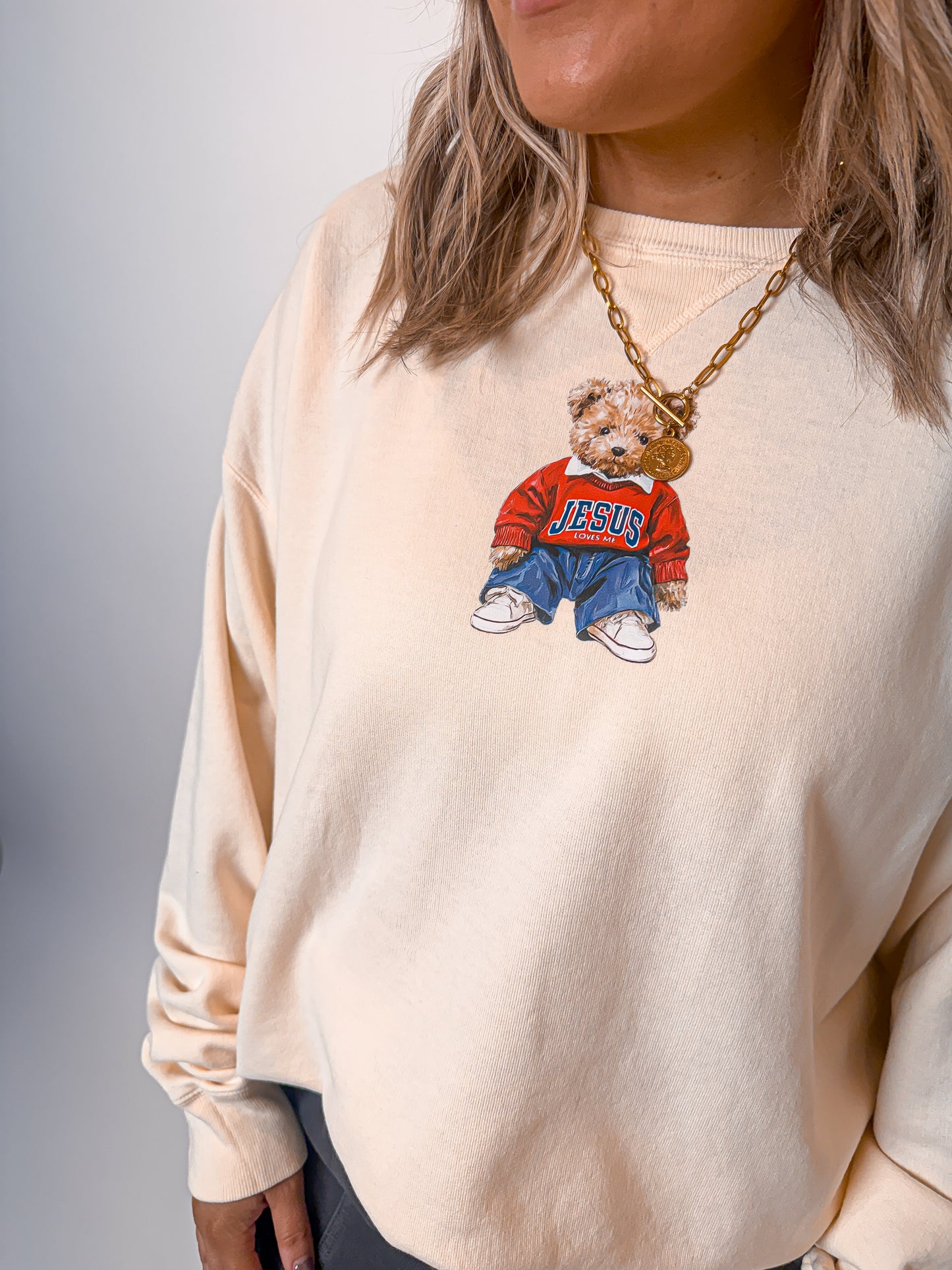 Jesus Loves Me Vintage Bear Sweatshirt