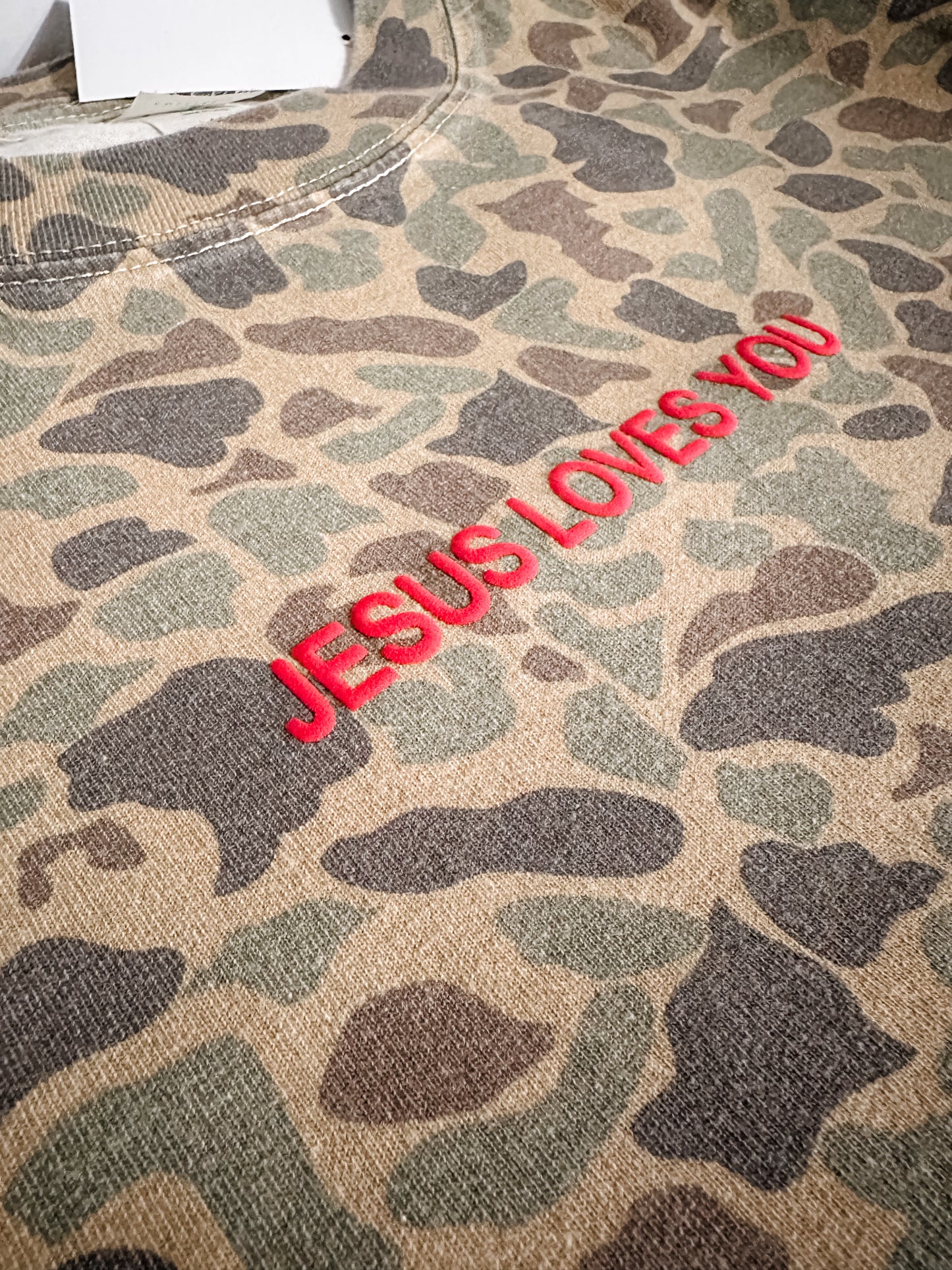 Jesus Loves You Duck Camo Graphic Tee