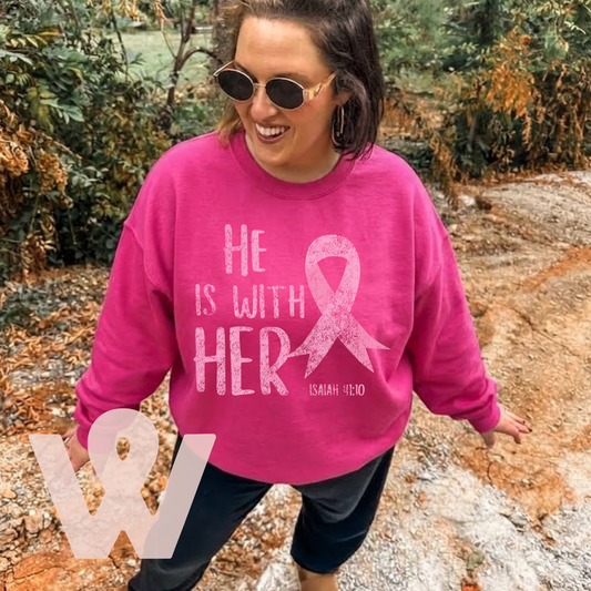 He is With Her- Pink sweatshirt