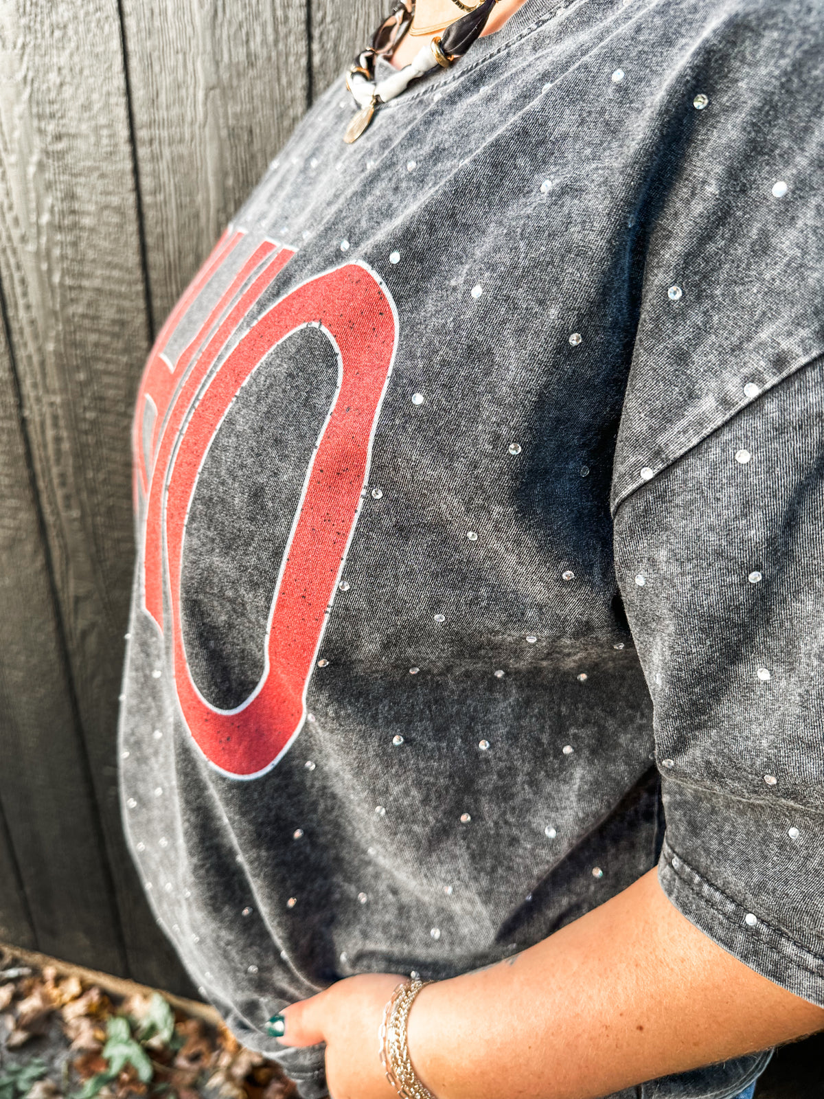 Ohio Bling Acid Washed Tee