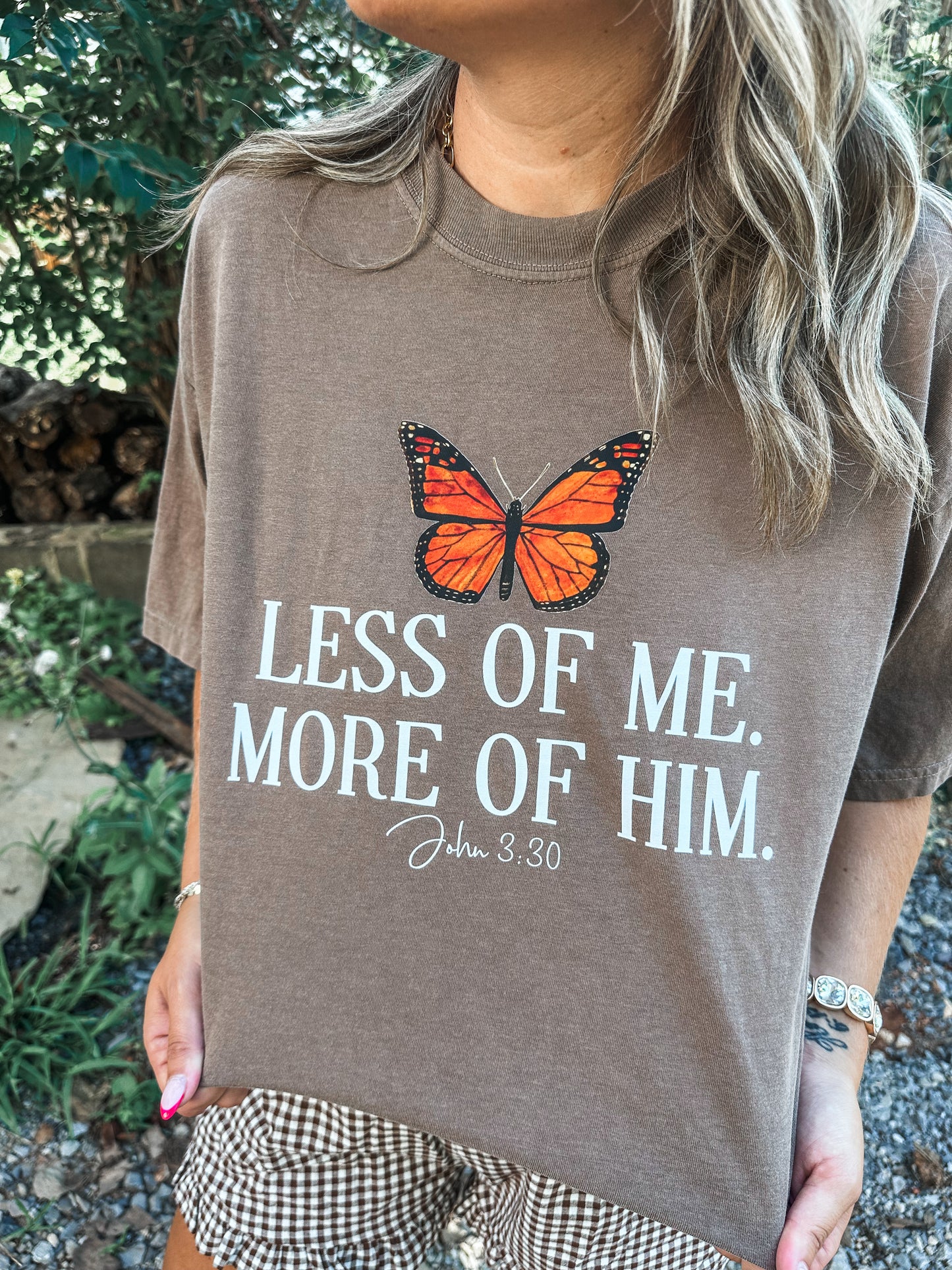 Less of Me More of Him brown Tee