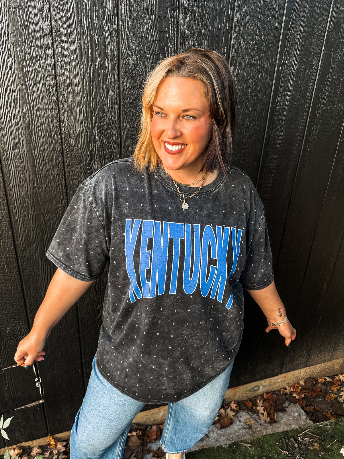 Kentucky Bling Acid Washed Tee