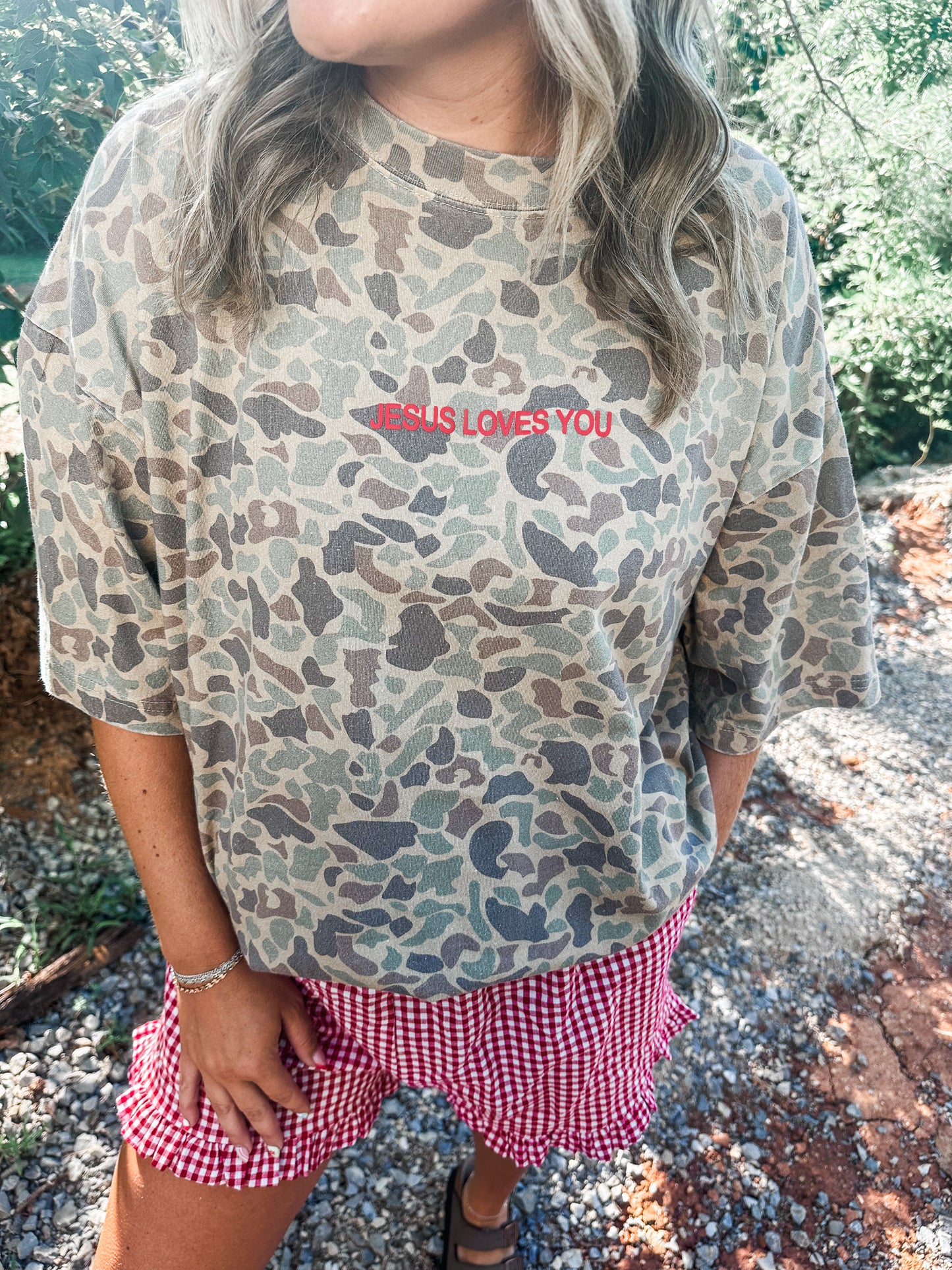 Jesus Loves You Duck Camo Graphic Tee