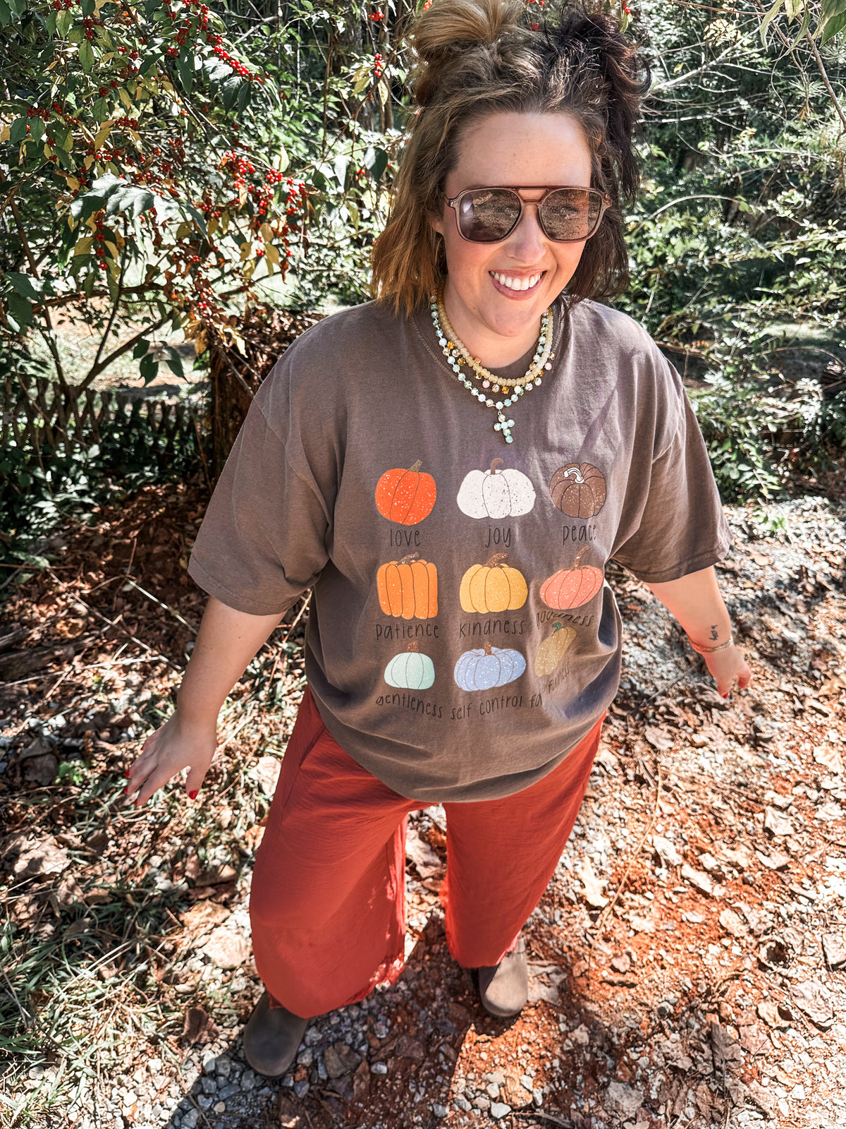 Fruit of the Spirit Pumpkin Tee- brown