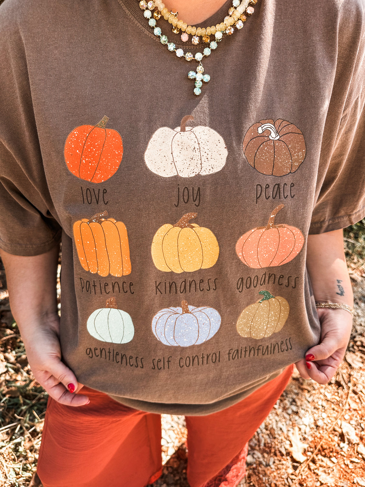 Fruit of the Spirit Pumpkin Tee- brown