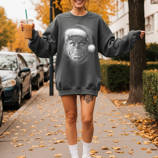 black and white Green Man sweatshirt