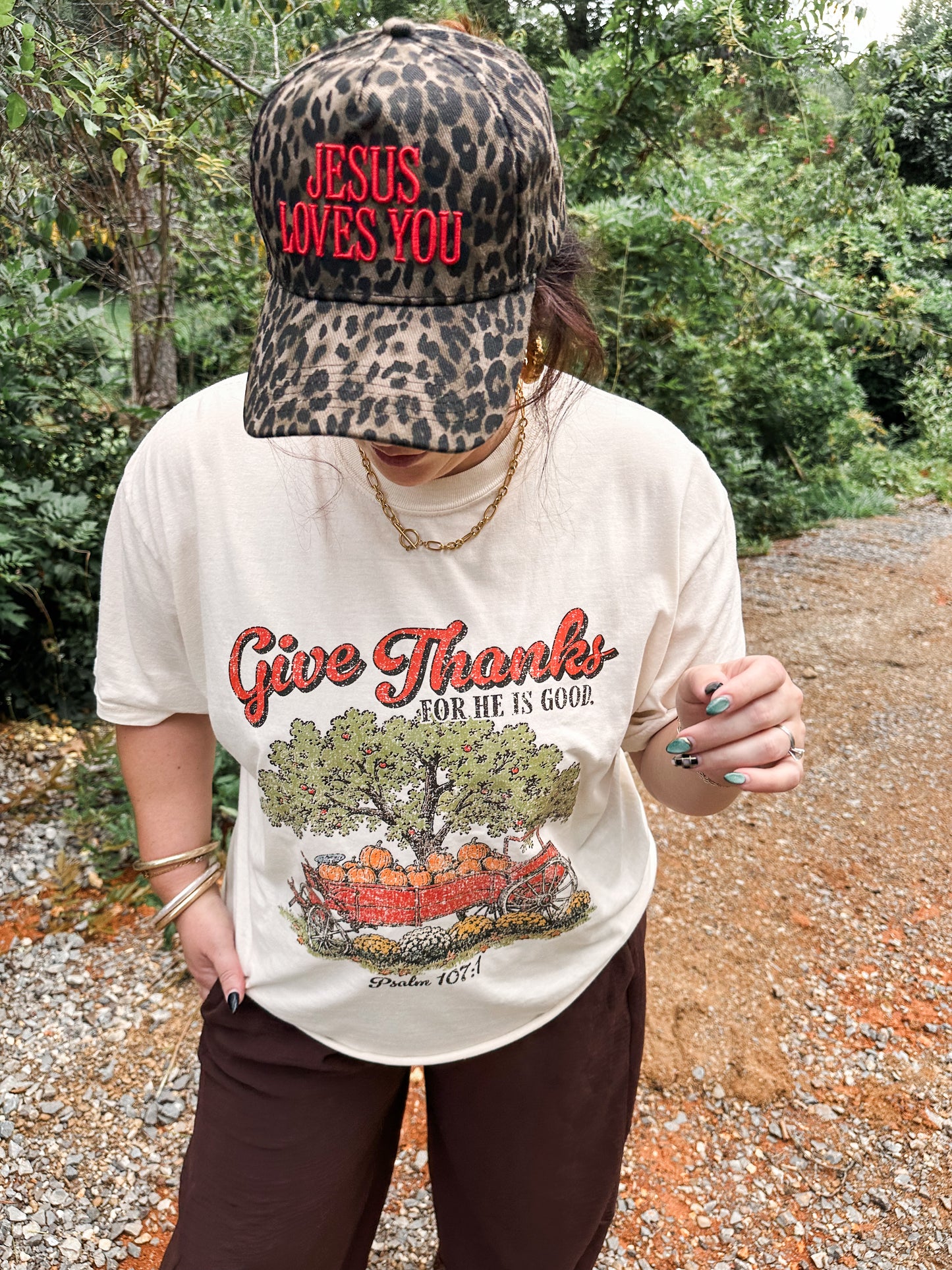Give Thanks- Ivory Tee