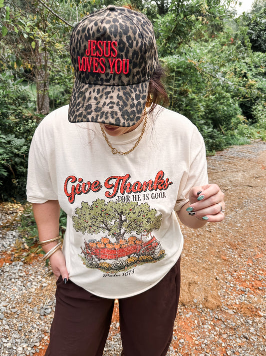 Give Thanks- Ivory Tee